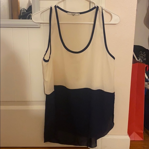 Cream/navy blouse - Picture 1 of 1